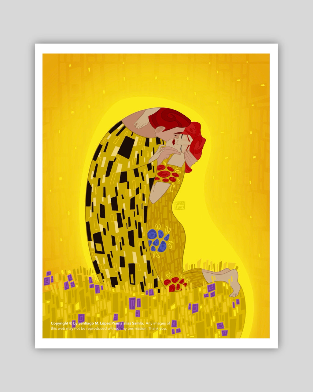 Klimt Beso - Lámina A5