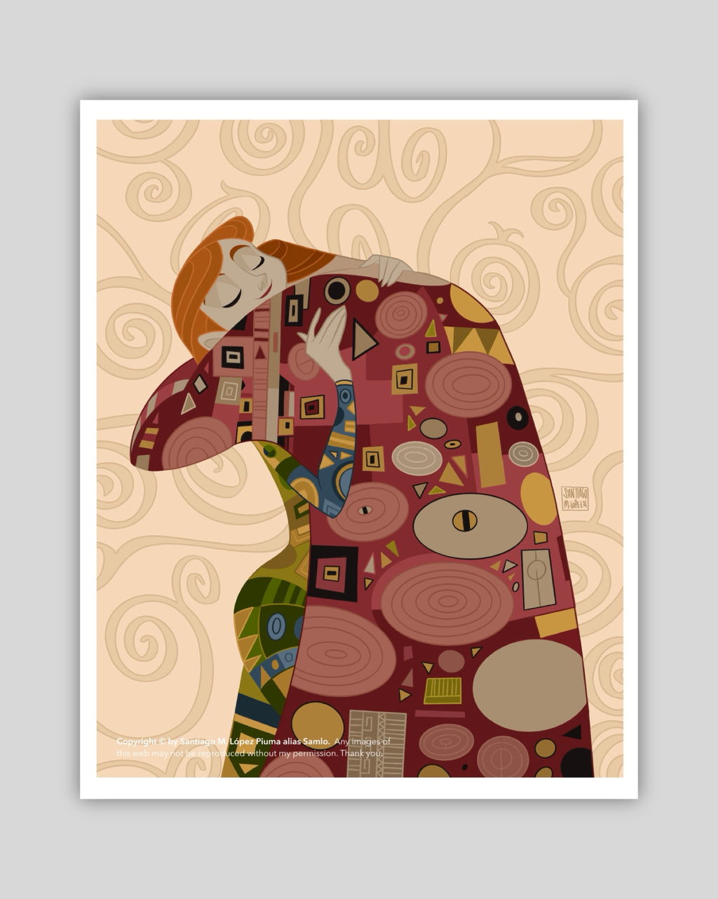 Klimt Abrazo - Lámina A5