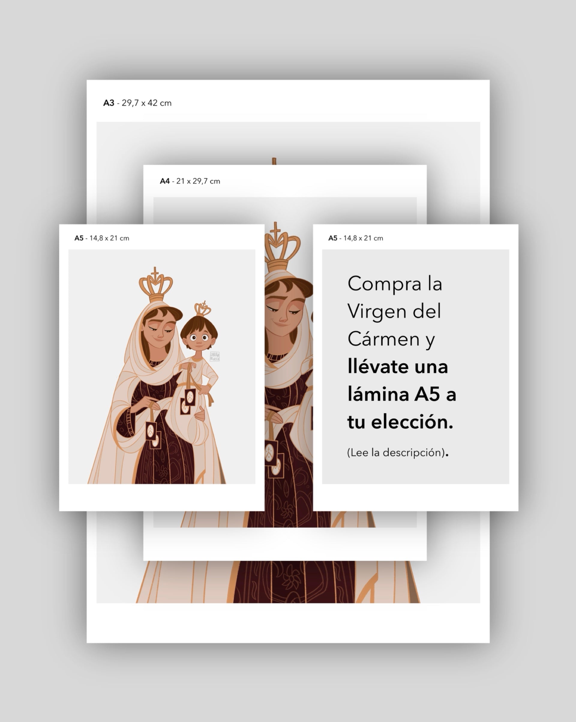 Virgen del Cármen + Lámina A5 - Print